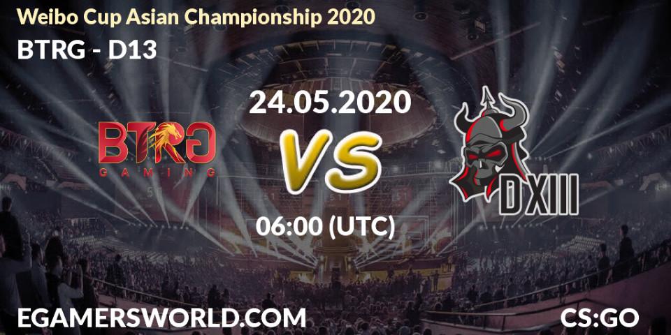 Pronósticos BTRG - D13. 24.05.20. Weibo Cup Asian Championship 2020 - CS2 (CS:GO)