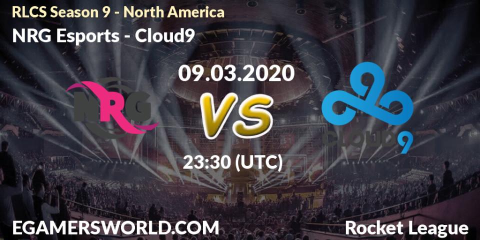Pronósticos NRG Esports - Cloud9. 09.03.20. RLCS Season 9 - North America - Rocket League