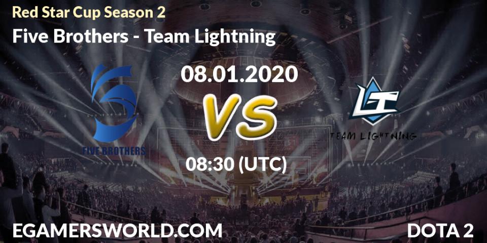 Pronósticos Five Brothers - Team Lightning. 08.01.20. Red Star Cup Season 2 - Dota 2
