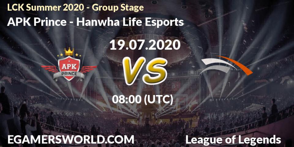 Pronósticos SeolHaeOne Prince - Hanwha Life Esports. 19.07.20. LCK Summer 2020 - Group Stage - LoL
