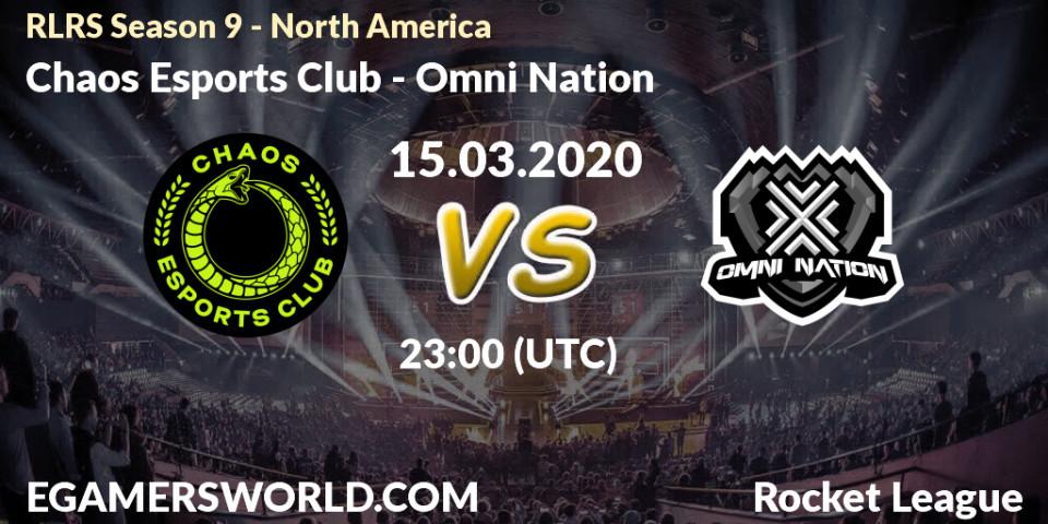 Pronósticos Chaos Esports Club - Omni Nation. 15.03.20. RLRS Season 9 - North America - Rocket League