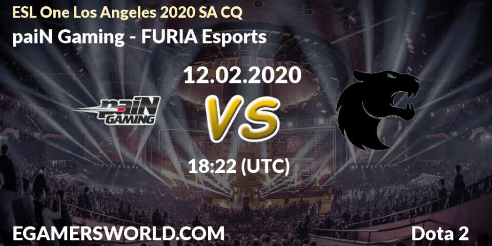 Pronósticos paiN Gaming - FURIA Esports. 12.02.20. ESL One Los Angeles 2020 SA CQ - Dota 2