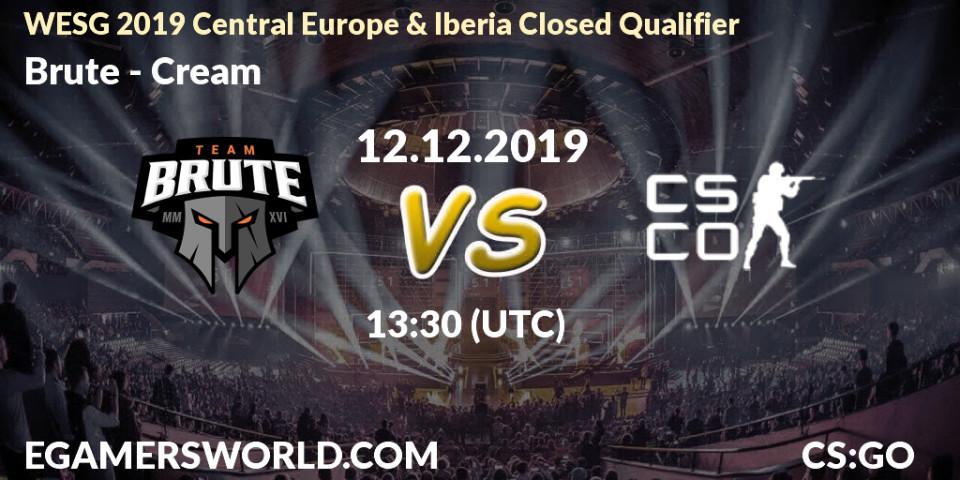 Pronósticos Brute - Cream. 12.12.19. WESG 2019 Central Europe & Iberia Closed Qualifier - CS2 (CS:GO)