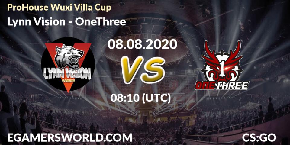 Pronósticos Lynn Vision - OneThree. 08.08.20. ProHouse Wuxi Villa Cup - CS2 (CS:GO)