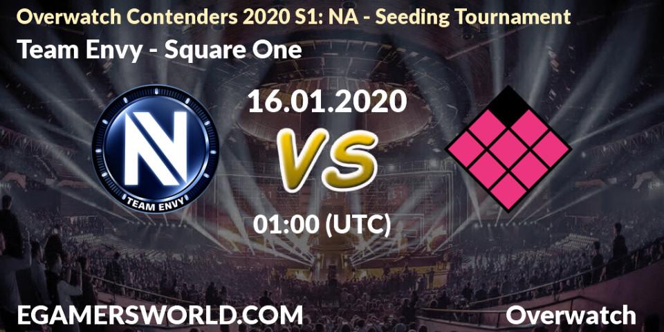 Pronósticos Team Envy - Square One. 16.01.20. Overwatch Contenders 2020 S1: NA - Seeding Tournament - Overwatch