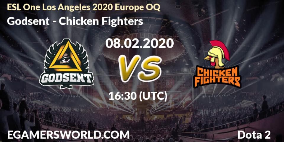 Pronósticos Godsent - Chicken Fighters. 08.02.20. ESL One Los Angeles 2020 Europe OQ - Dota 2