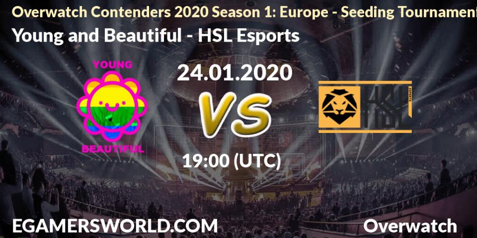 Pronósticos Young and Beautiful - HSL Esports. 24.01.20. Overwatch Contenders 2020 Season 1: Europe - Seeding Tournament - Overwatch