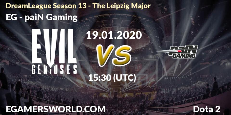 Pronósticos EG - paiN Gaming. 19.01.20. DreamLeague Season 13 - The Leipzig Major - Dota 2