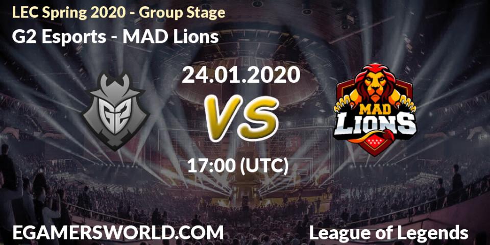 Pronósticos G2 Esports - MAD Lions. 24.01.20. LEC Spring 2020 - Group Stage - LoL