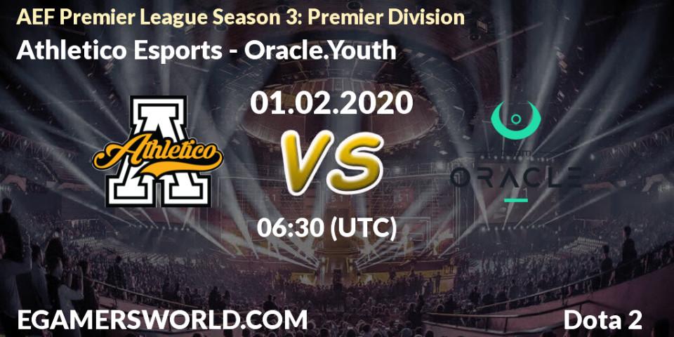Pronósticos Athletico Esports - Oracle.Youth. 01.02.20. AEF Premier League Season 3: Premier Division - Dota 2