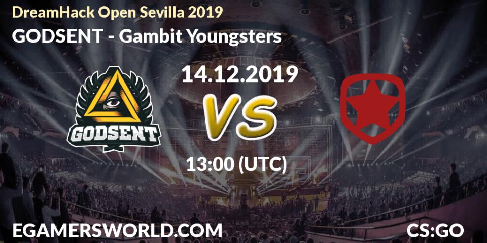Pronósticos GODSENT - Gambit Youngsters. 14.12.19. DreamHack Open Sevilla 2019 - CS2 (CS:GO)