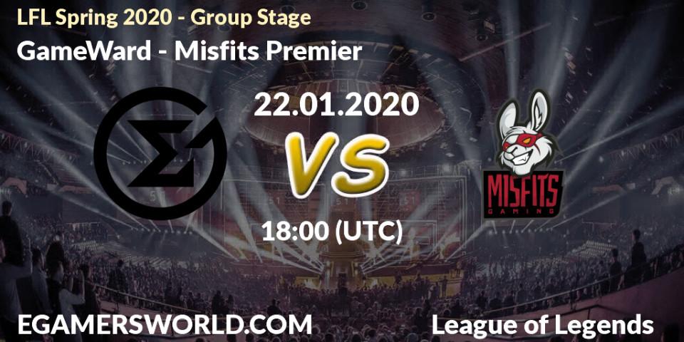 Pronósticos GameWard - Misfits Premier. 22.01.20. LFL Spring 2020 - Group Stage - LoL