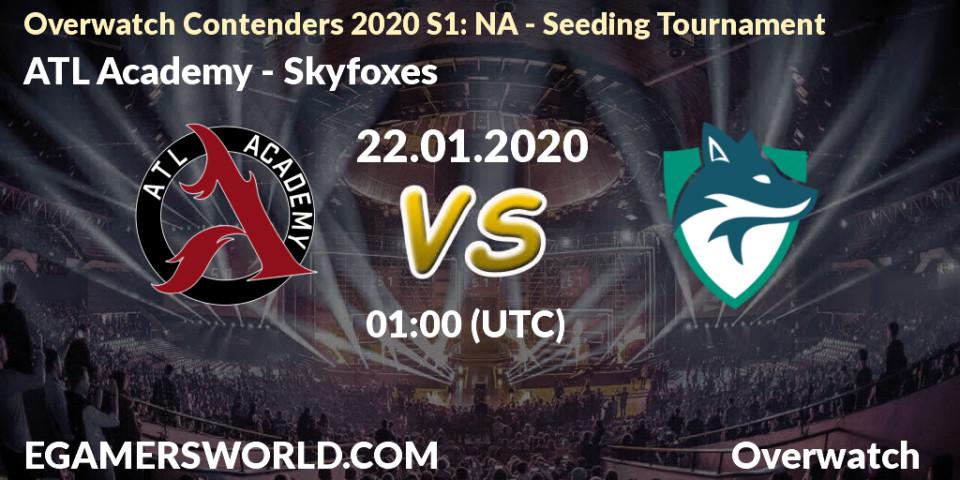 Pronósticos ATL Academy - Skyfoxes. 22.01.20. Overwatch Contenders 2020 S1: NA - Seeding Tournament - Overwatch