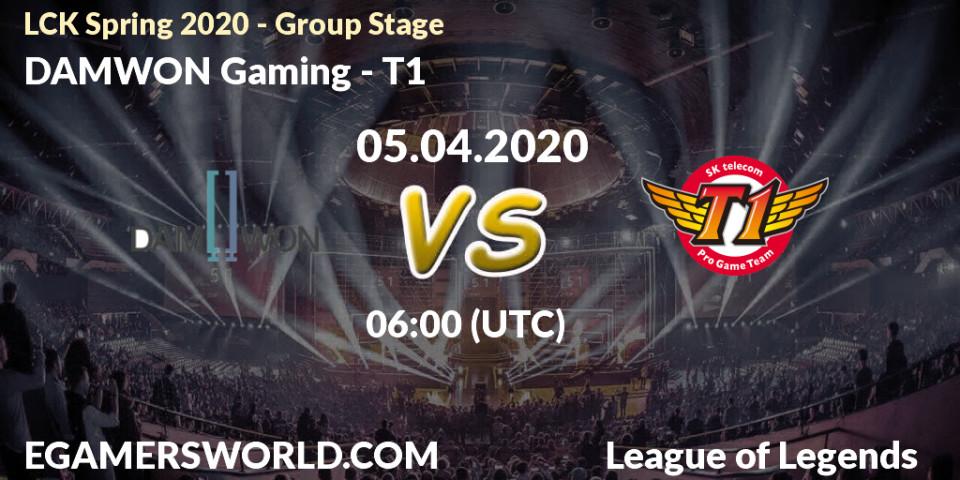Pronósticos DAMWON Gaming - T1. 05.04.20. LCK Spring 2020 - Group Stage - LoL