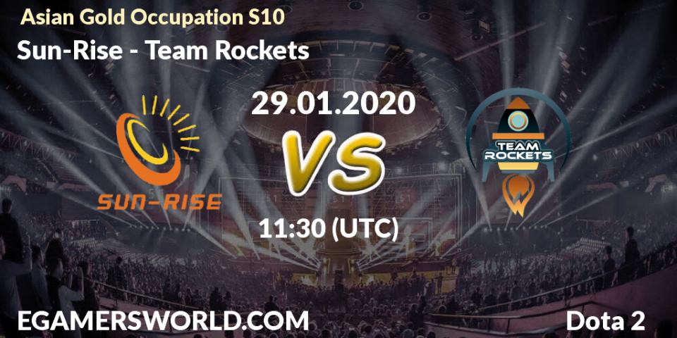 Pronósticos Sun-Rise - Team Rockets. 29.01.20. Asian Gold Occupation S10 - Dota 2