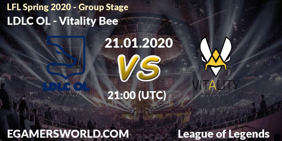Pronósticos LDLC OL - Vitality Bee. 21.01.20. LFL Spring 2020 - Group Stage - LoL