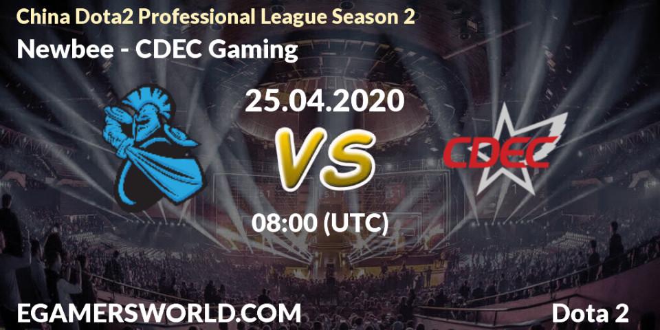 Pronósticos Newbee - CDEC Gaming. 25.04.20. China Dota2 Professional League Season 2 - Dota 2