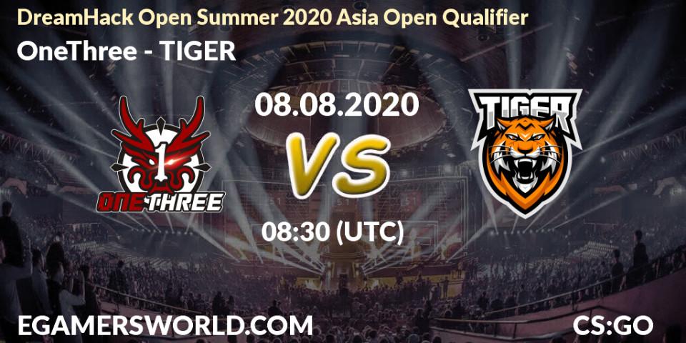 Pronósticos OneThree - TIGER. 08.08.20. DreamHack Open Summer 2020 Asia Open Qualifier - CS2 (CS:GO)