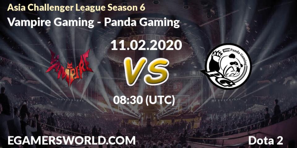 Pronósticos Vampire Gaming - Panda Gaming. 19.02.20. Asia Challenger League Season 6 - Dota 2