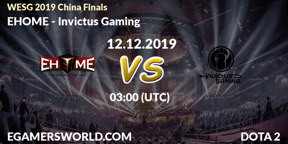 Pronósticos EHOME - Invictus Gaming. 12.12.19. WESG 2019 China Finals - Dota 2