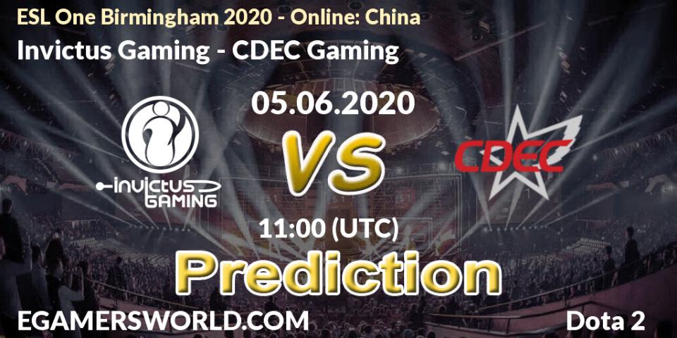 Pronósticos Invictus Gaming - CDEC Gaming. 05.06.20. ESL One Birmingham 2020 - Online: China - Dota 2