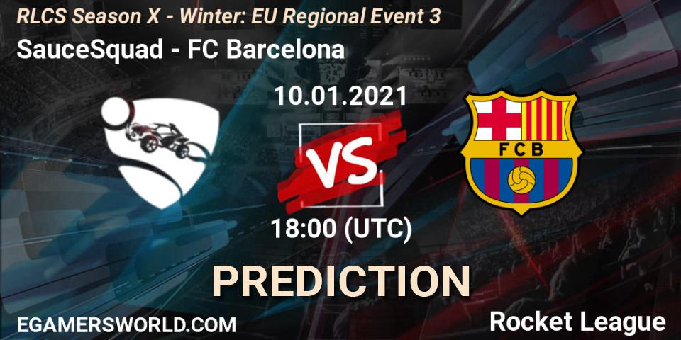 Pronósticos SauceSquad - FC Barcelona. 10.01.21. RLCS Season X - Winter: EU Regional Event 3 - Rocket League