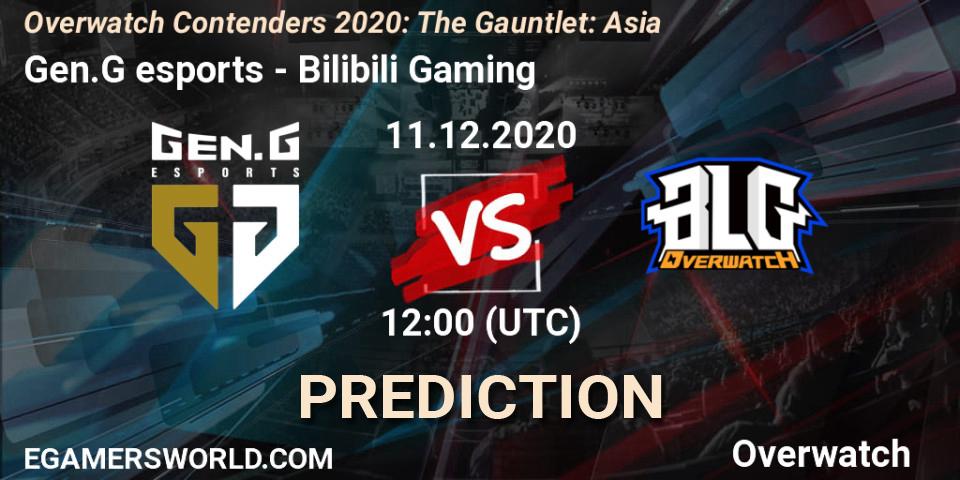 Pronósticos Gen.G esports - Bilibili Gaming. 14.12.20. Overwatch Contenders 2020: The Gauntlet: Asia - Overwatch