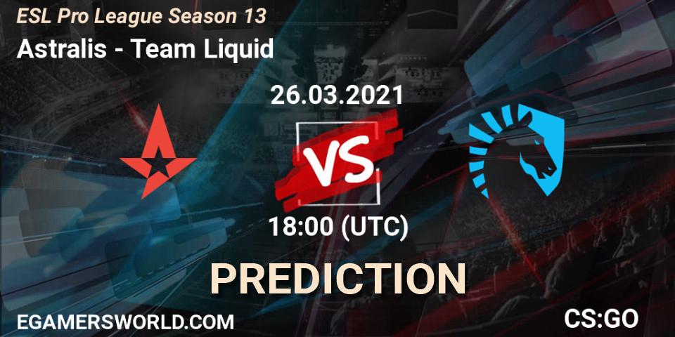 Pronósticos Astralis - Team Liquid. 26.03.21. ESL Pro League Season 13 - CS2 (CS:GO)