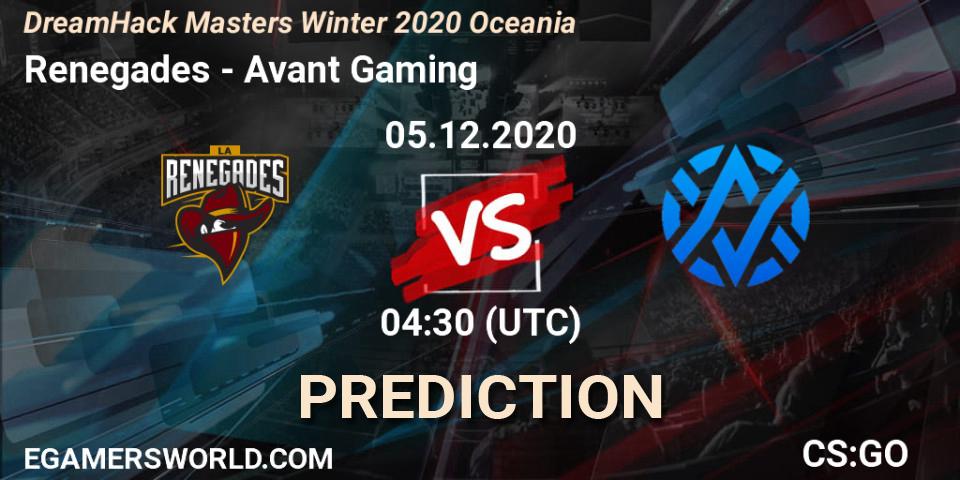 Pronósticos Renegades - Avant Gaming. 05.12.20. DreamHack Masters Winter 2020 Oceania - CS2 (CS:GO)