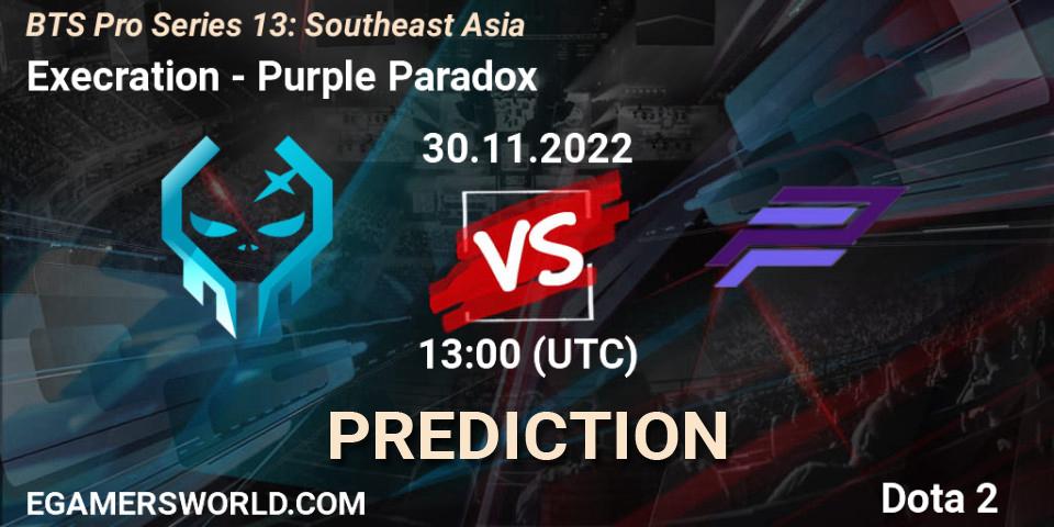 Pronósticos Execration - Purple Paradox. 30.11.22. BTS Pro Series 13: Southeast Asia - Dota 2