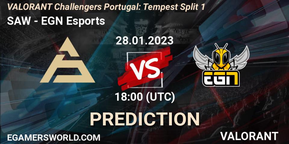 Pronósticos SAW - EGN Esports. 28.01.23. VALORANT Challengers 2023 Portugal: Tempest Split 1 - VALORANT