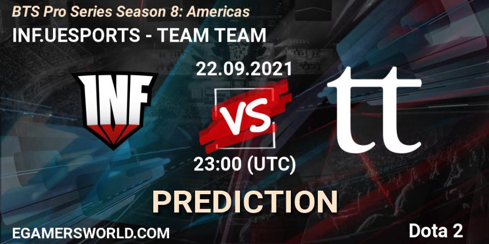 Pronósticos INF.UESPORTS - TEAM TEAM. 23.09.21. BTS Pro Series Season 8: Americas - Dota 2