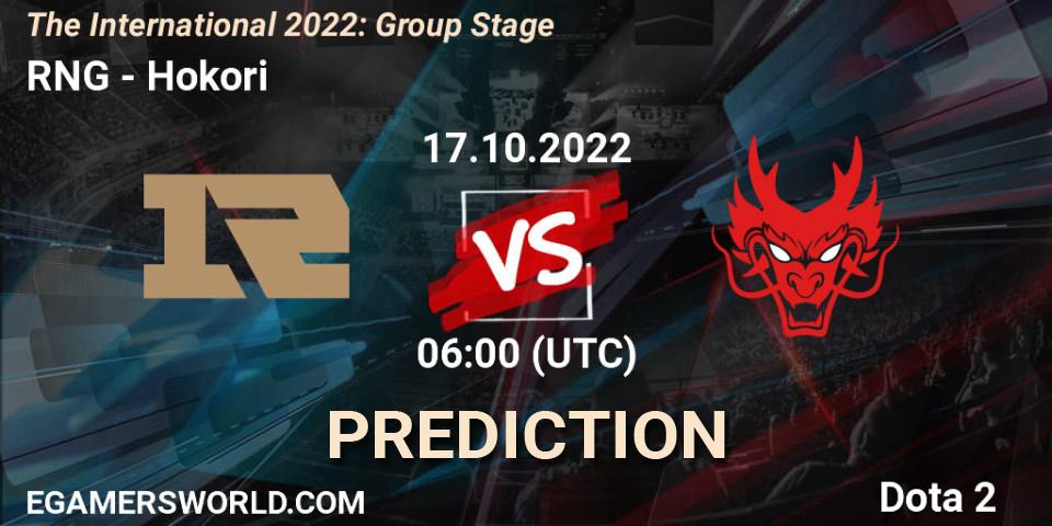 Pronósticos RNG - Hokori. 17.10.22. The International 2022: Group Stage - Dota 2