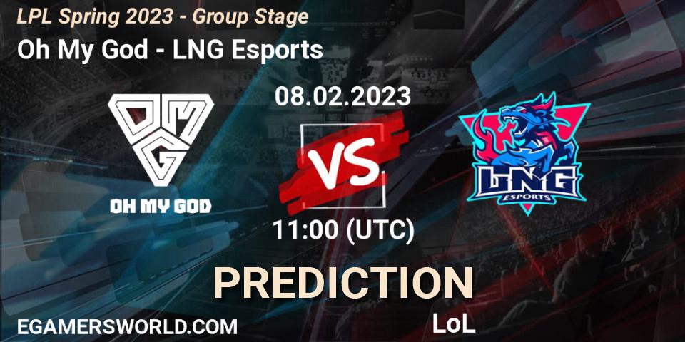 Pronósticos Oh My God - LNG Esports. 08.02.23. LPL Spring 2023 - Group Stage - LoL