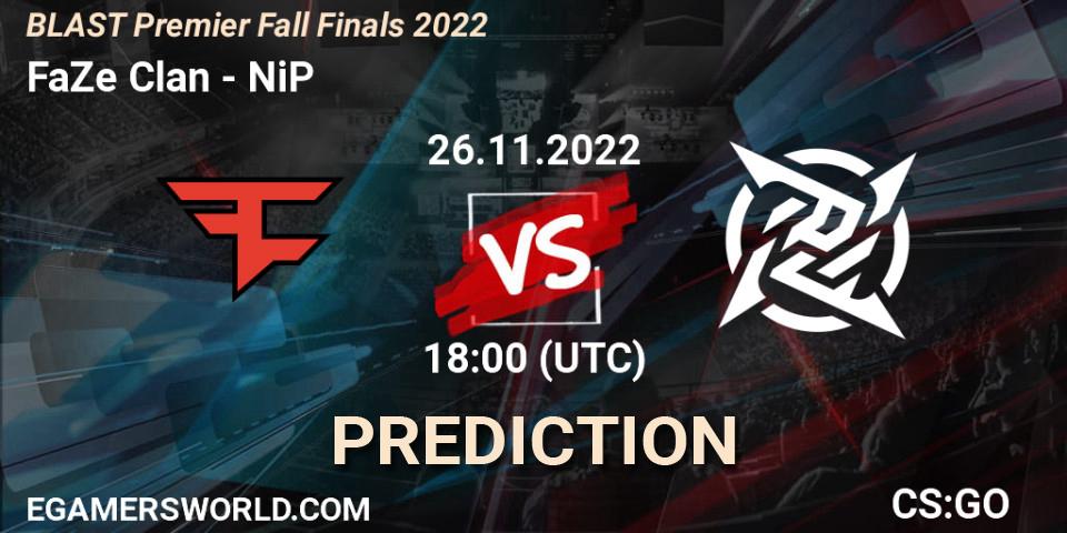 Pronósticos FaZe Clan - NiP. 26.11.22. BLAST Premier Fall Finals 2022 - CS2 (CS:GO)