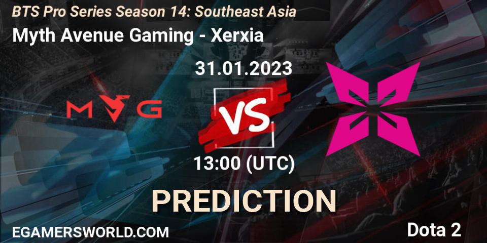Pronósticos Myth Avenue Gaming - Xerxia. 31.01.23. BTS Pro Series Season 14: Southeast Asia - Dota 2