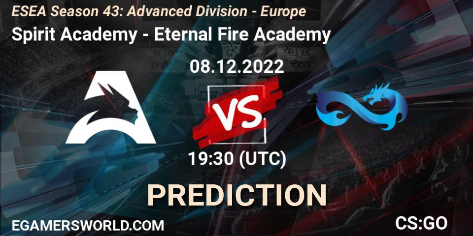 Pronósticos Spirit Academy - Eternal Fire Academy. 08.12.22. ESEA Season 43: Advanced Division - Europe - CS2 (CS:GO)