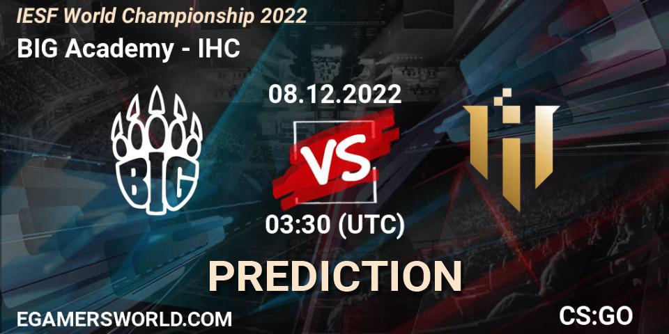 Pronósticos BIG Academy - IHC. 09.12.22. IESF World Championship 2022 - CS2 (CS:GO)