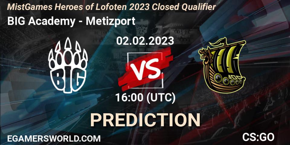 Pronósticos BIG Academy - Metizport. 02.02.23. MistGames Heroes of Lofoten: Closed Qualifier - CS2 (CS:GO)