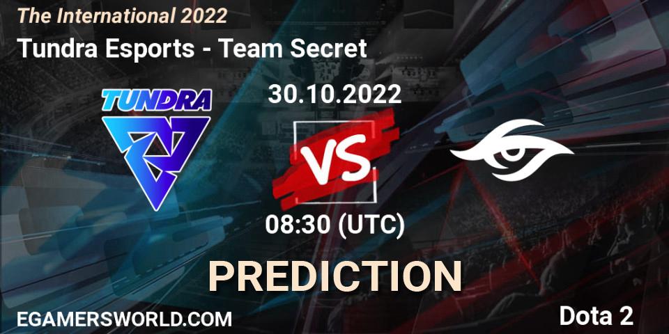 Pronósticos Tundra Esports - Team Secret. 30.10.22. The International 2022 - Dota 2