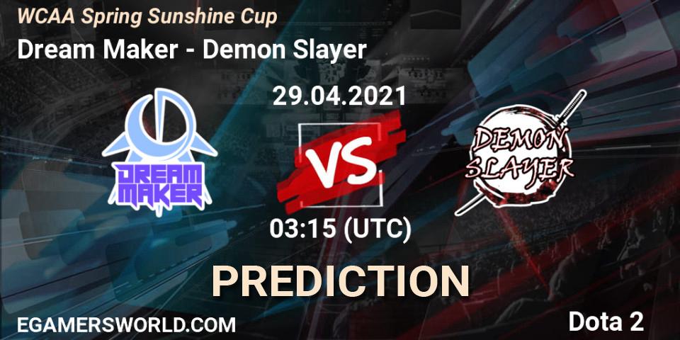 Pronósticos Dream Maker - Demon Slayer. 29.04.21. WCAA Spring Sunshine Cup - Dota 2