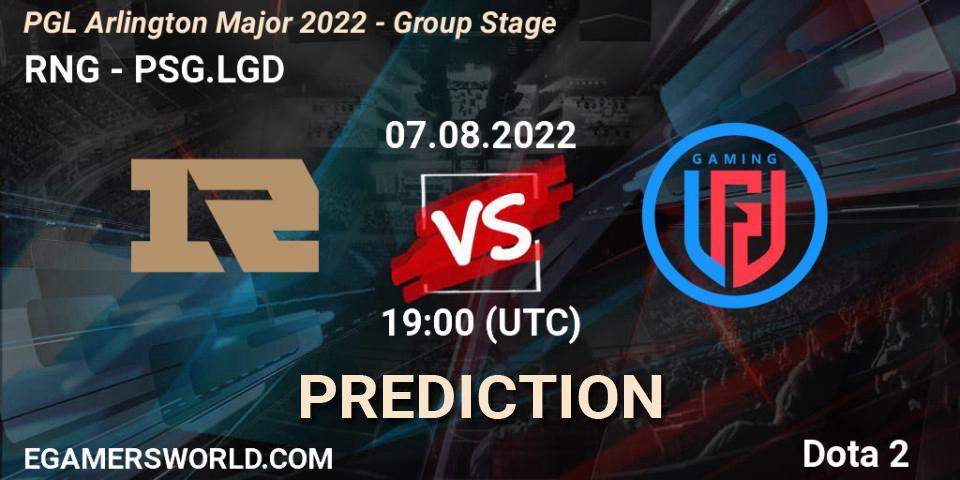 Pronósticos RNG - PSG.LGD. 07.08.22. PGL Arlington Major 2022 - Group Stage - Dota 2