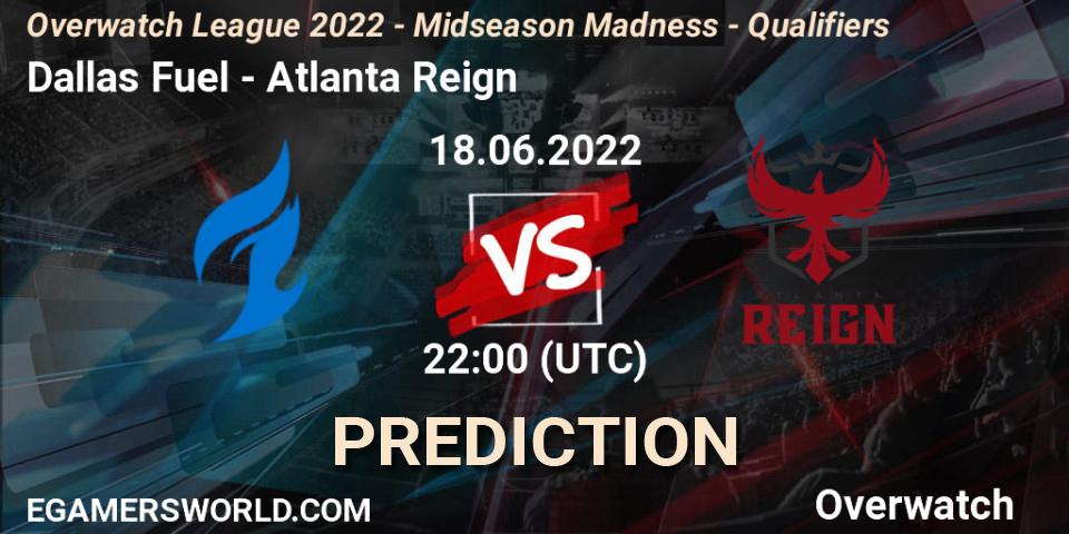 Pronósticos Dallas Fuel - Atlanta Reign. 18.06.22. Overwatch League 2022 - Midseason Madness - Qualifiers - Overwatch