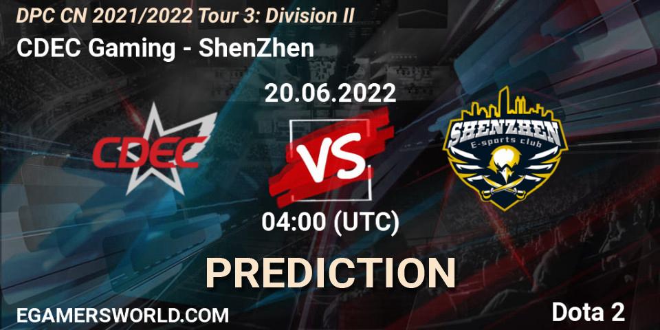 Pronósticos CDEC Gaming - ShenZhen. 20.06.22. DPC CN 2021/2022 Tour 3: Division II - Dota 2