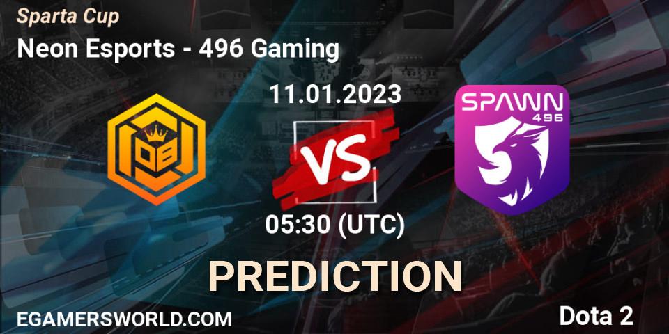 Pronósticos Neon Esports - 496 Gaming. 11.01.23. Sparta Cup - Dota 2