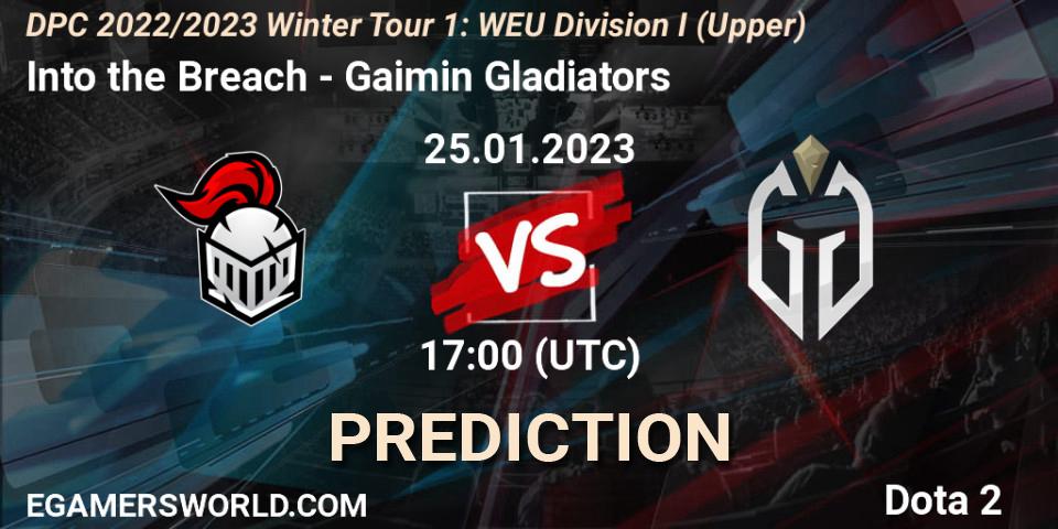 Pronósticos Into the Breach - Gaimin Gladiators. 25.01.23. DPC 2022/2023 Winter Tour 1: WEU Division I (Upper) - Dota 2