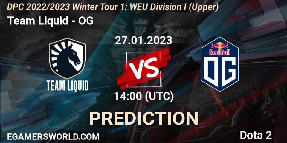 Pronósticos Team Liquid - OG. 27.01.23. DPC 2022/2023 Winter Tour 1: WEU Division I (Upper) - Dota 2