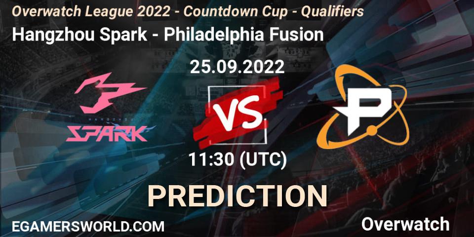 Pronósticos Hangzhou Spark - Philadelphia Fusion. 25.09.22. Overwatch League 2022 - Countdown Cup - Qualifiers - Overwatch
