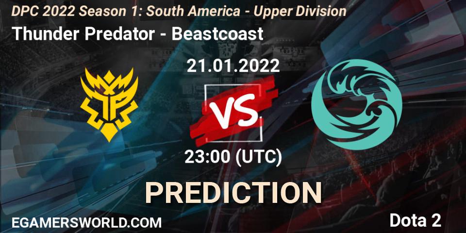 Pronósticos Thunder Predator - Beastcoast. 21.01.22. DPC 2022 Season 1: South America - Upper Division - Dota 2