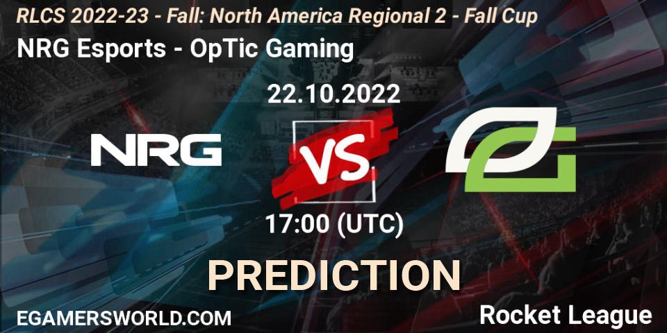 Pronósticos NRG Esports - OpTic Gaming. 22.10.22. RLCS 2022-23 - Fall: North America Regional 2 - Fall Cup - Rocket League
